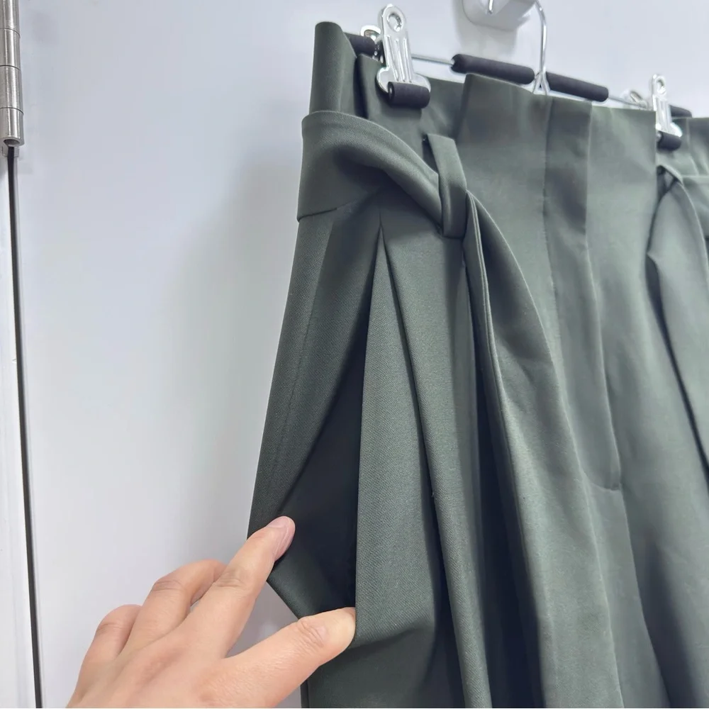 COS relaxing fit High-Waisted wide-Leg  cropped women’s trouser size L - Picture 8 of 14